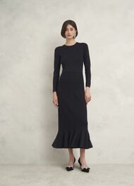 Lucilla Knitted Dress, Hobbs Black, hi-res