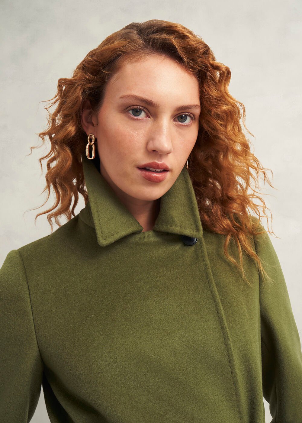 Petite Livia Wool Coat, Kelp Green, hi-res