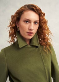 Petite Livia Wool Coat, Kelp Green, hi-res
