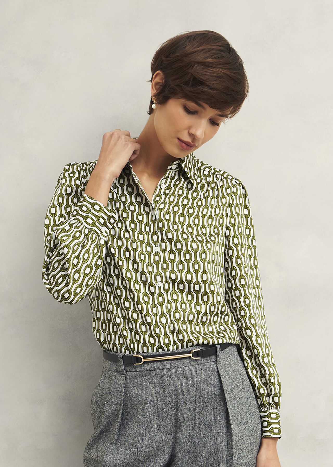 Tallie Shirt, Ivory Green, hi-res