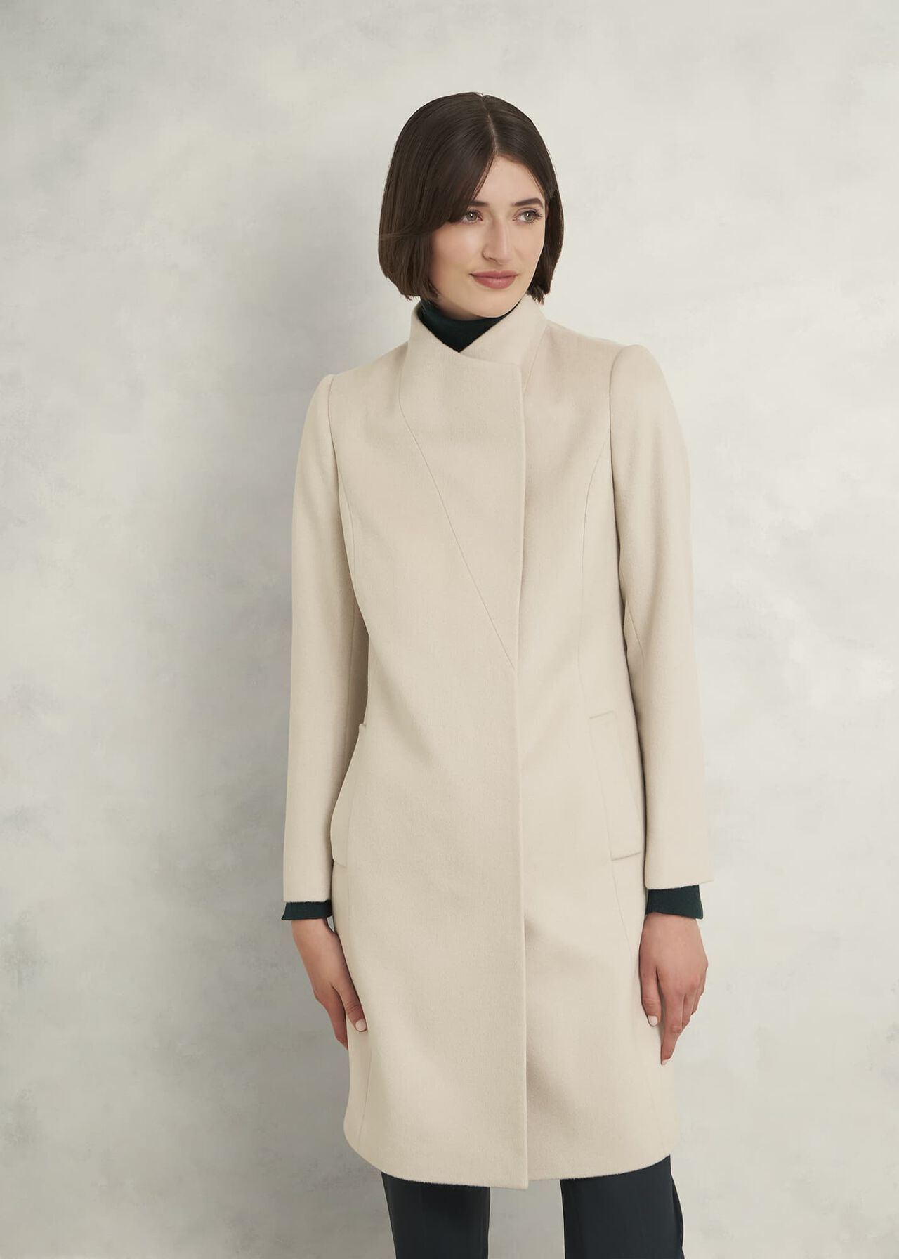 Marissa Wool Coat, Buff Grey, hi-res