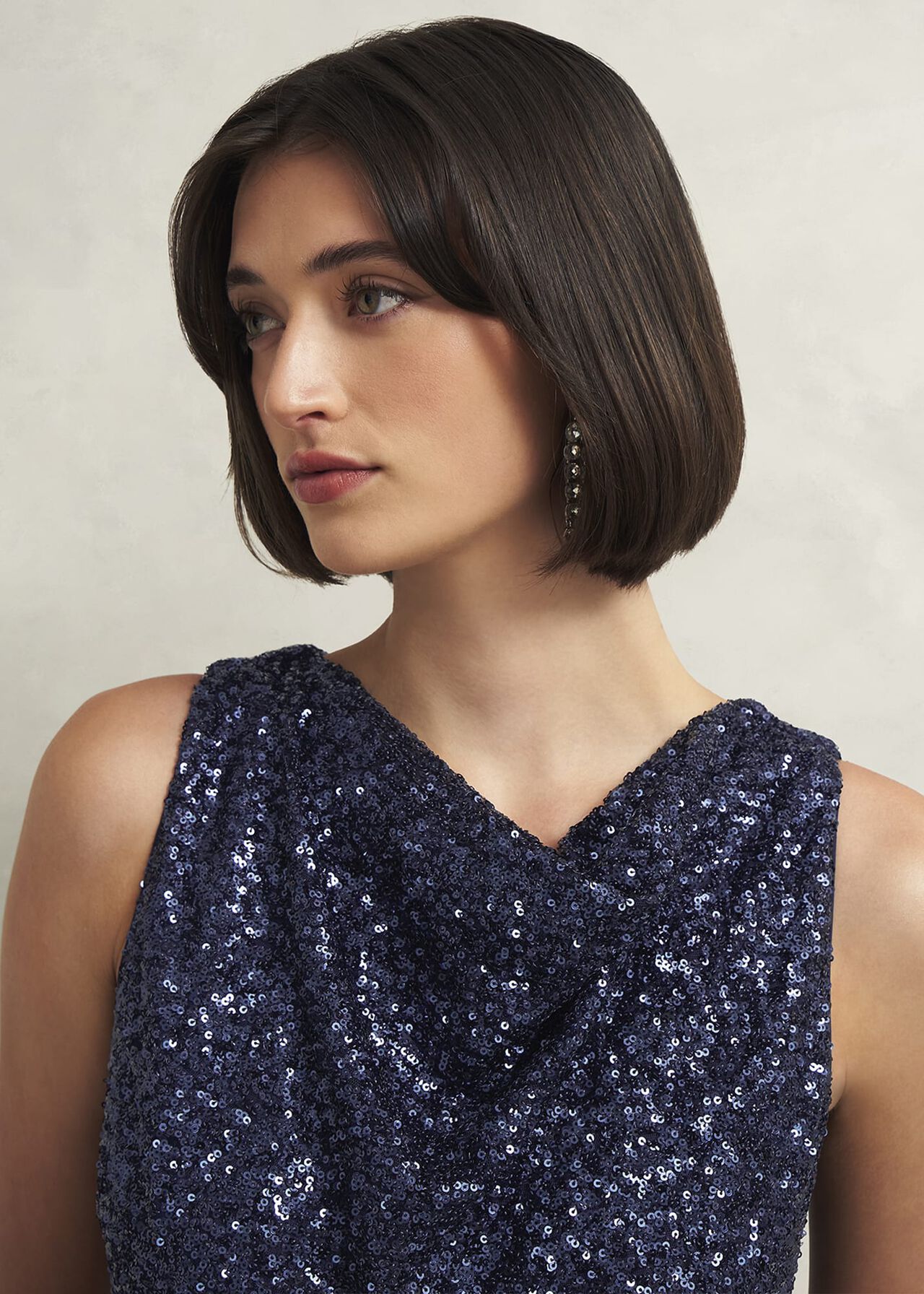 Petite Zuri Sequin Jumpsuit, Midnight Navy, hi-res