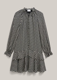 Hewlett Geo Mini Dress, Black Cream, hi-res