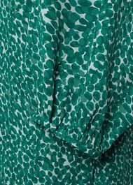 Liana Spot A Line Dress, Green Ivory, hi-res