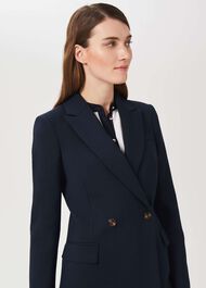 Melanie Double Breasted Coat With Wool, New Navy, hi-res