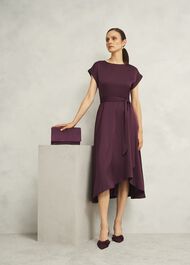 Agnes Tie Dress, Onyx Red, hi-res