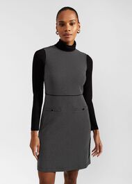 Violet Ponte Dress, Black Ivory, hi-res