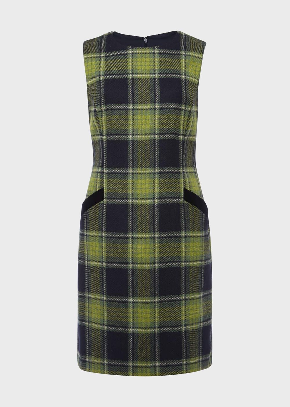 Amaris Wool Dress, Green Navy, hi-res
