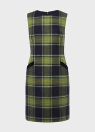 Amaris Wool Dress, Green Navy, hi-res