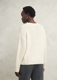 Marsha Sequin Sweater With Alpaca, Ivory, hi-res