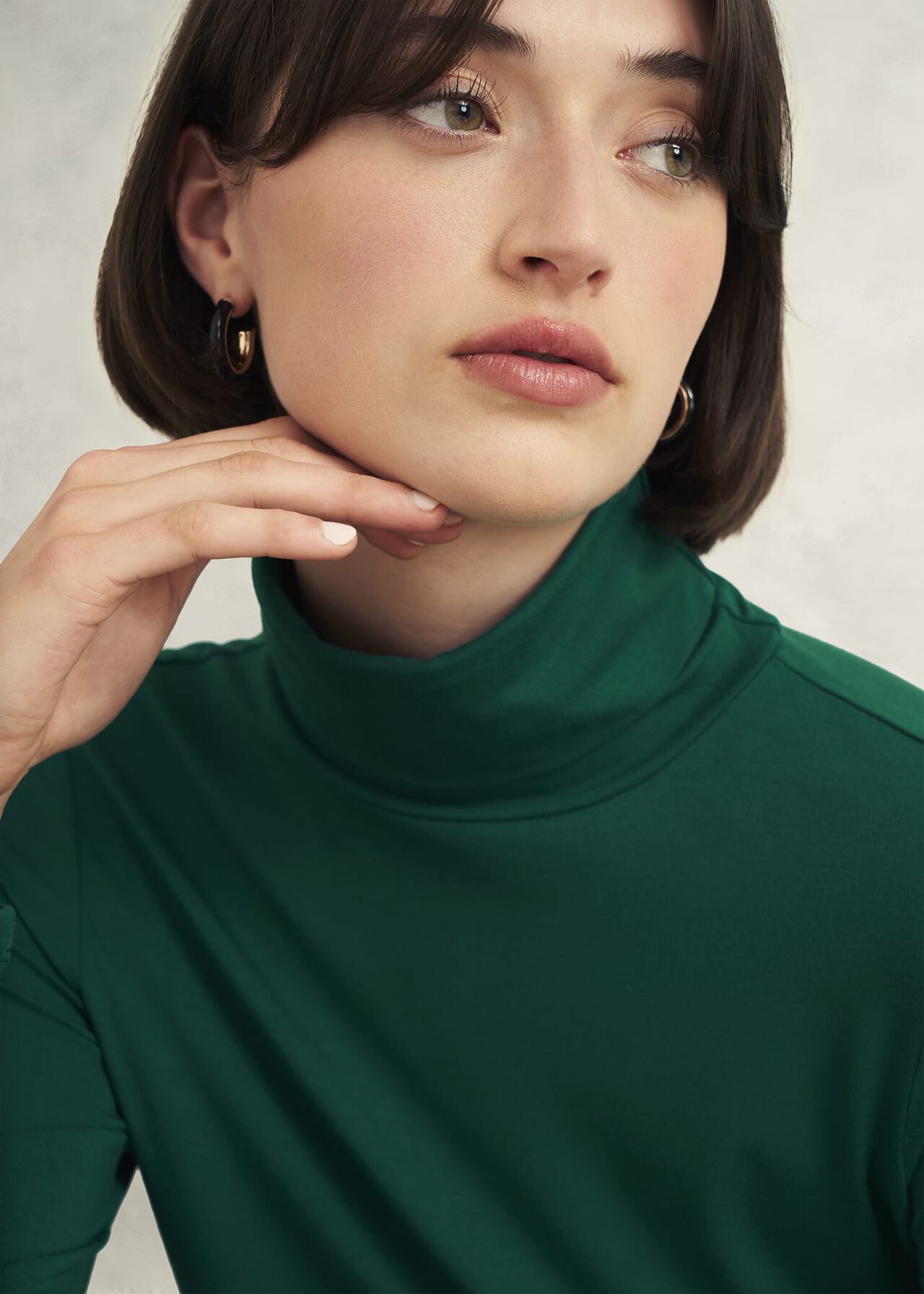 Mischa Turtle Neck Top, Agate Green, hi-res