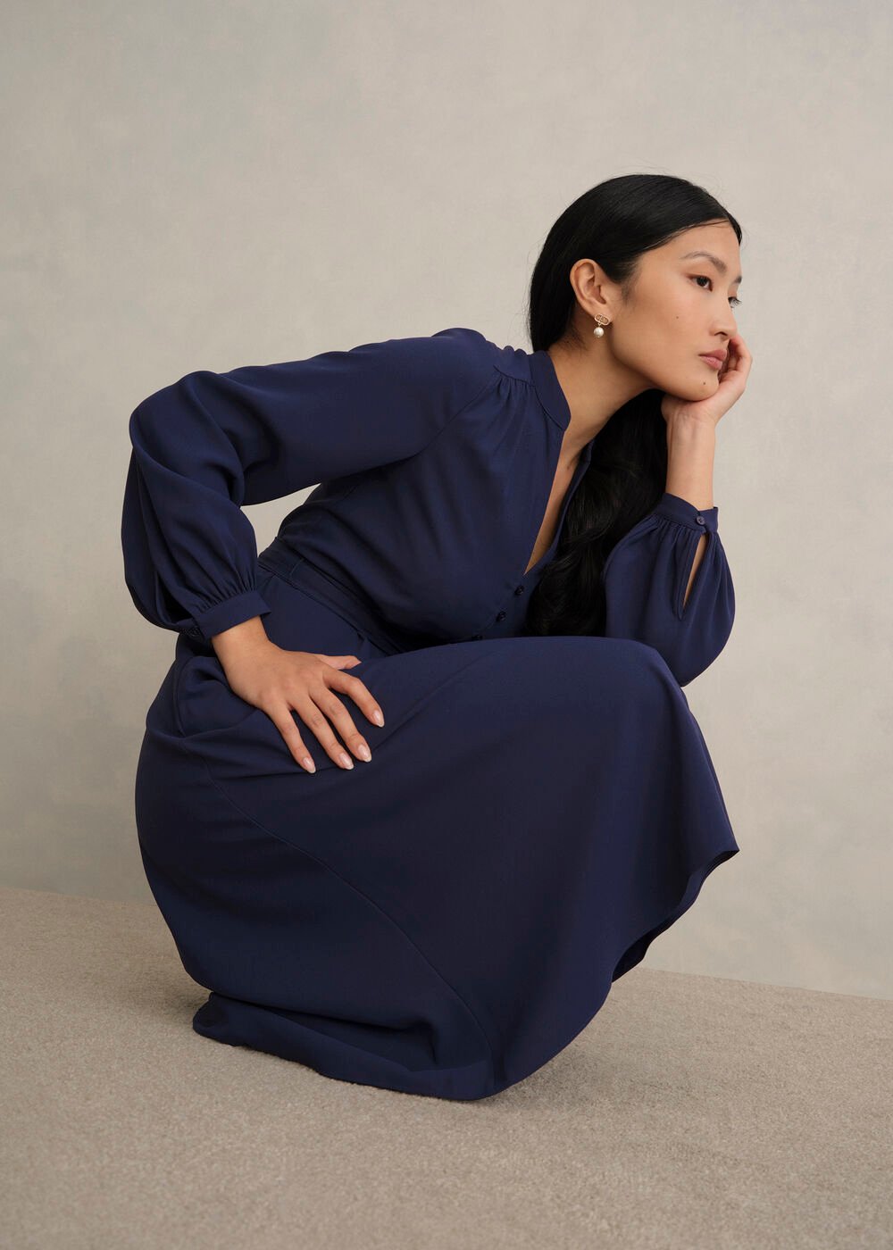 Lettie Dress, Midnight Navy, hi-res