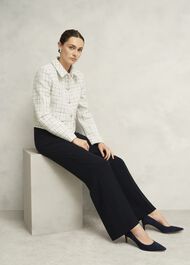 Jessie Cotton Blend Jacket, Ivory Navy, hi-res