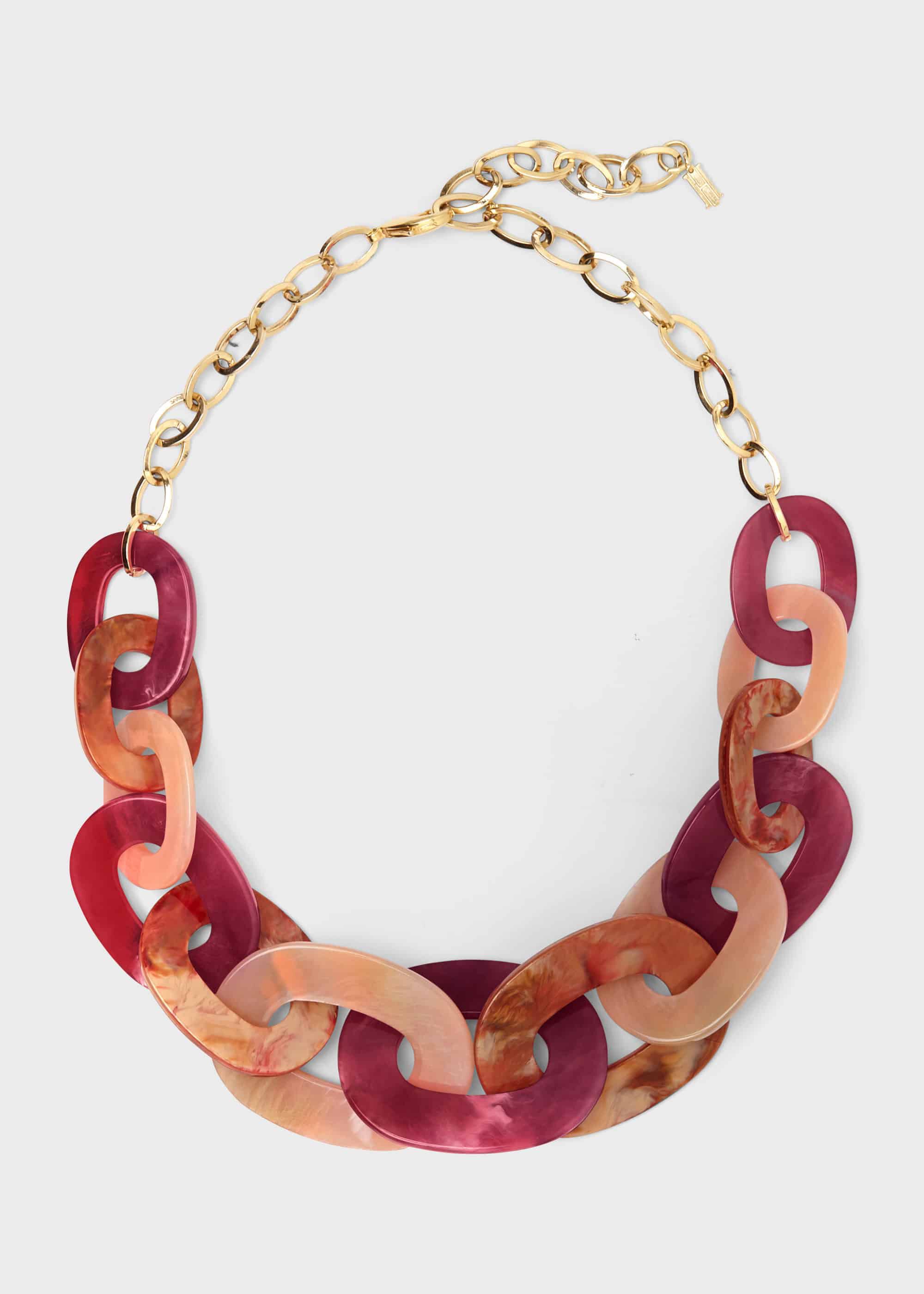 Pink Baguette Stone Allway Necklace | Boohoo UK