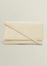 Renata Leather Clutch, Buttercream, hi-res