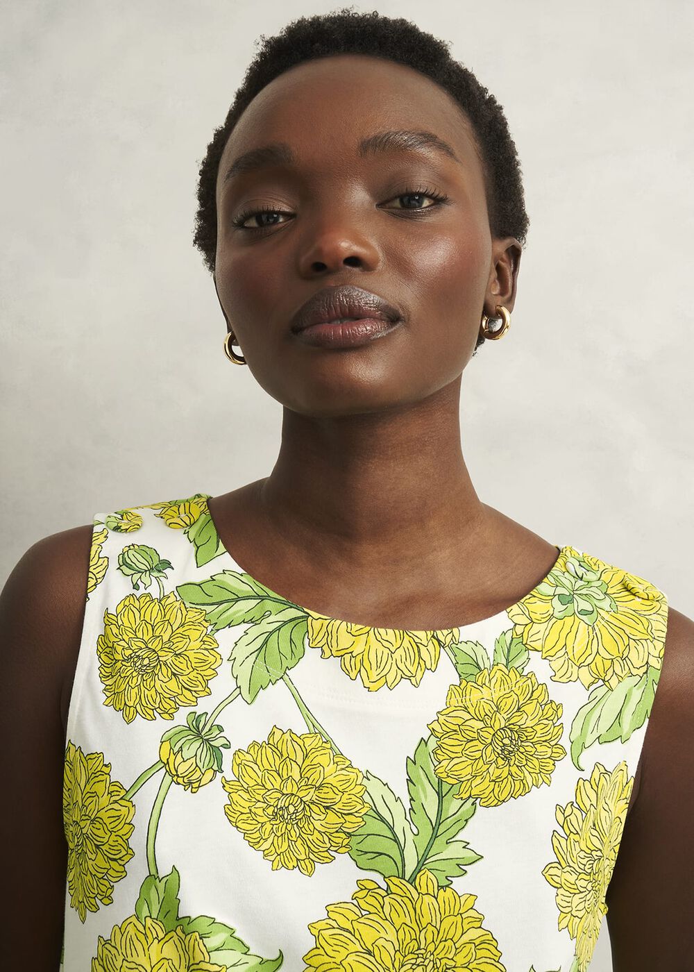 Maddy Cotton Printed Top, Ivory Multi, hi-res