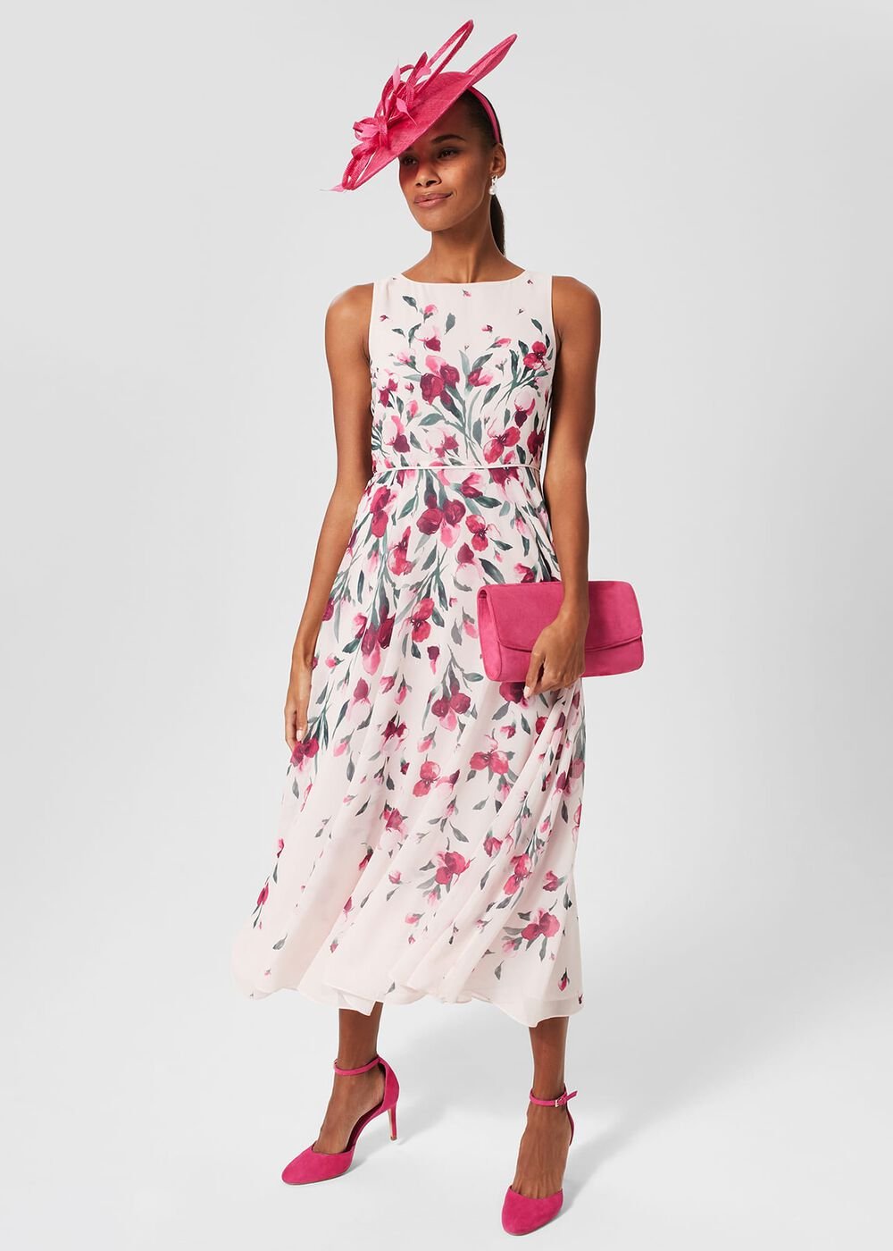 Freya Fascinator, Bright Pink, hi-res