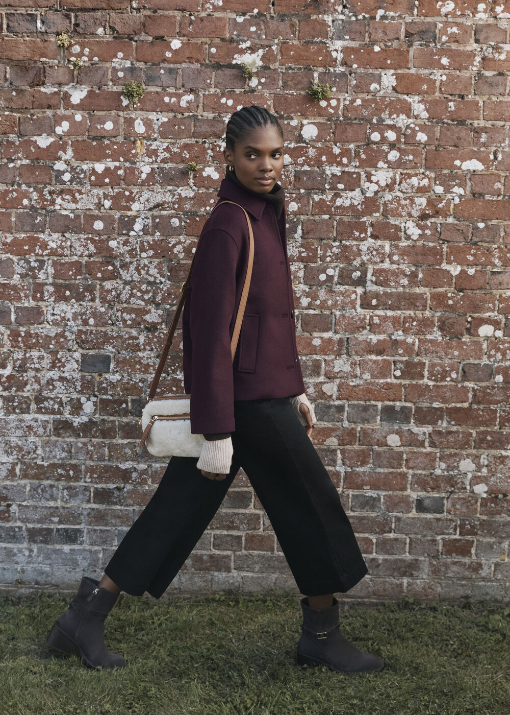 Zoe Wool Blend Jacket, Malbec Purple, hi-res
