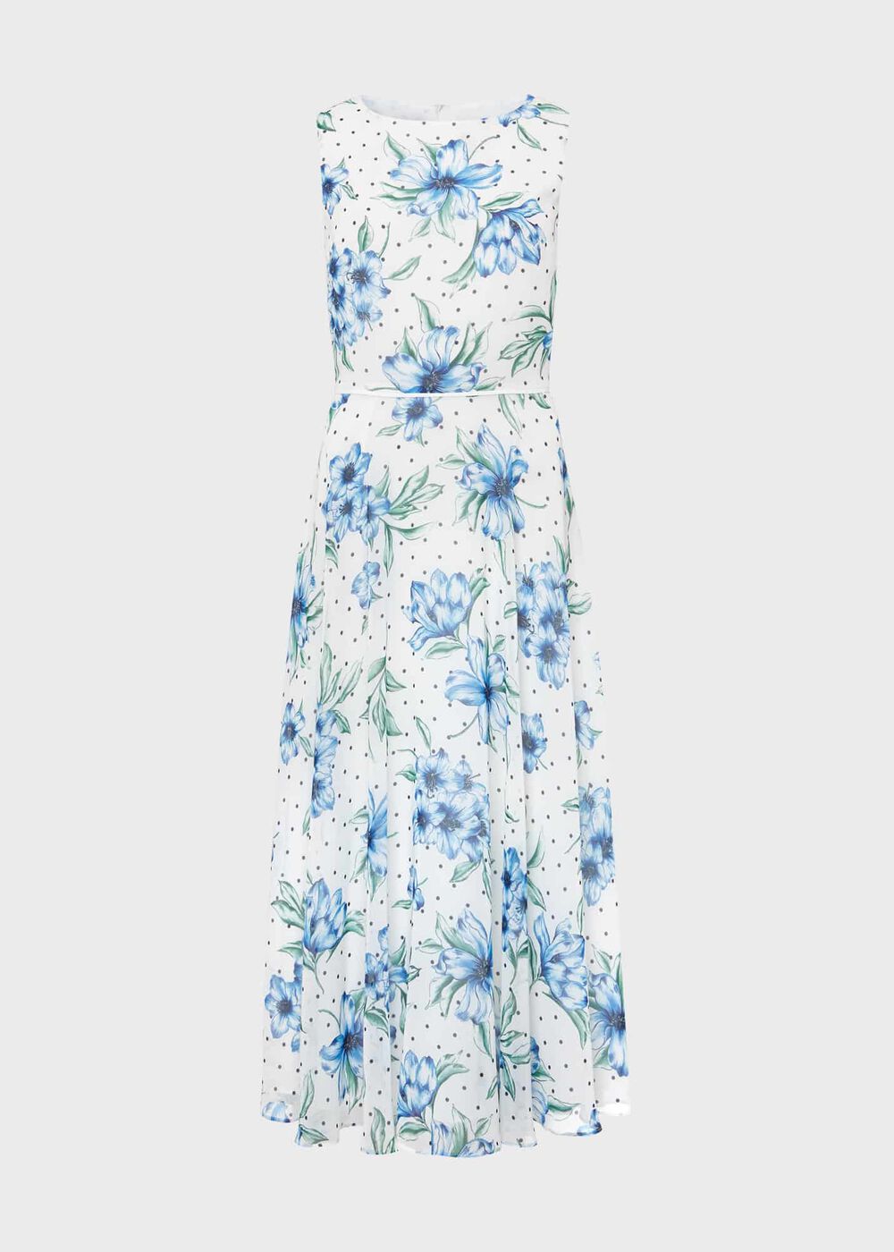 Petite Carly Floral Midi Dress, Ivory Multi, hi-res