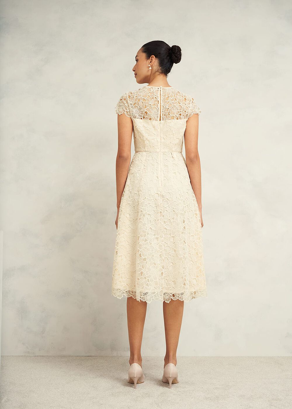 Johanna Lace Dress, Oyster, hi-res