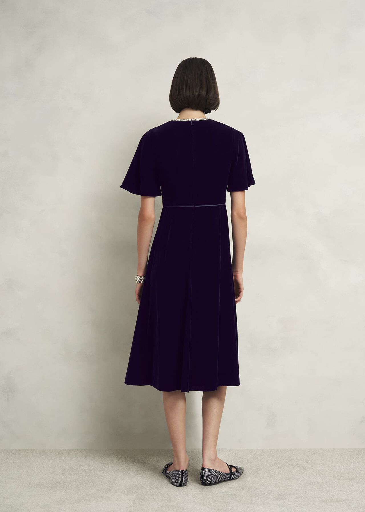 Catalina Velvet Dress, Midnight Navy, hi-res