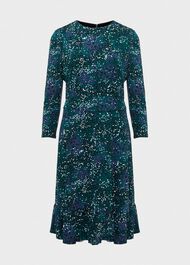 Ami Jersey Dress, Deep Teal Multi, hi-res