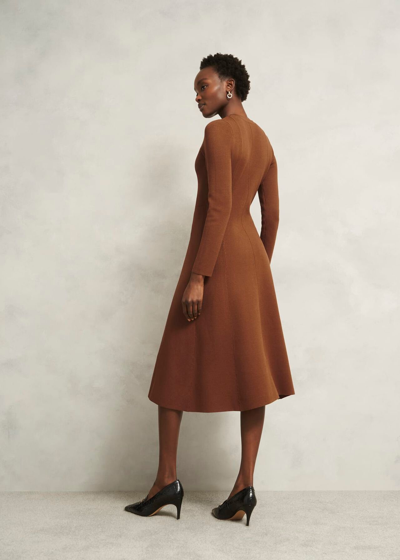 Liza Knitted Dress, Toffee, hi-res