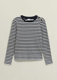 Tamsin Striped Top, Navy Ivory, hi-res