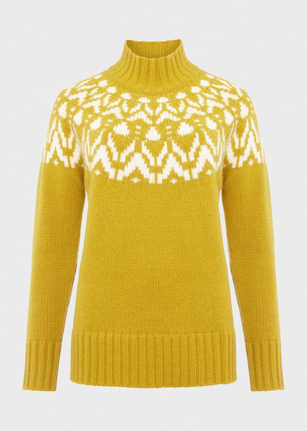 Meredith Fairisle Jumper with Alpaca, Lemon Yellow, hi-res