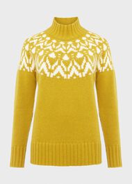 Meredith Fairisle Jumper with Alpaca, Lemon Yellow, hi-res