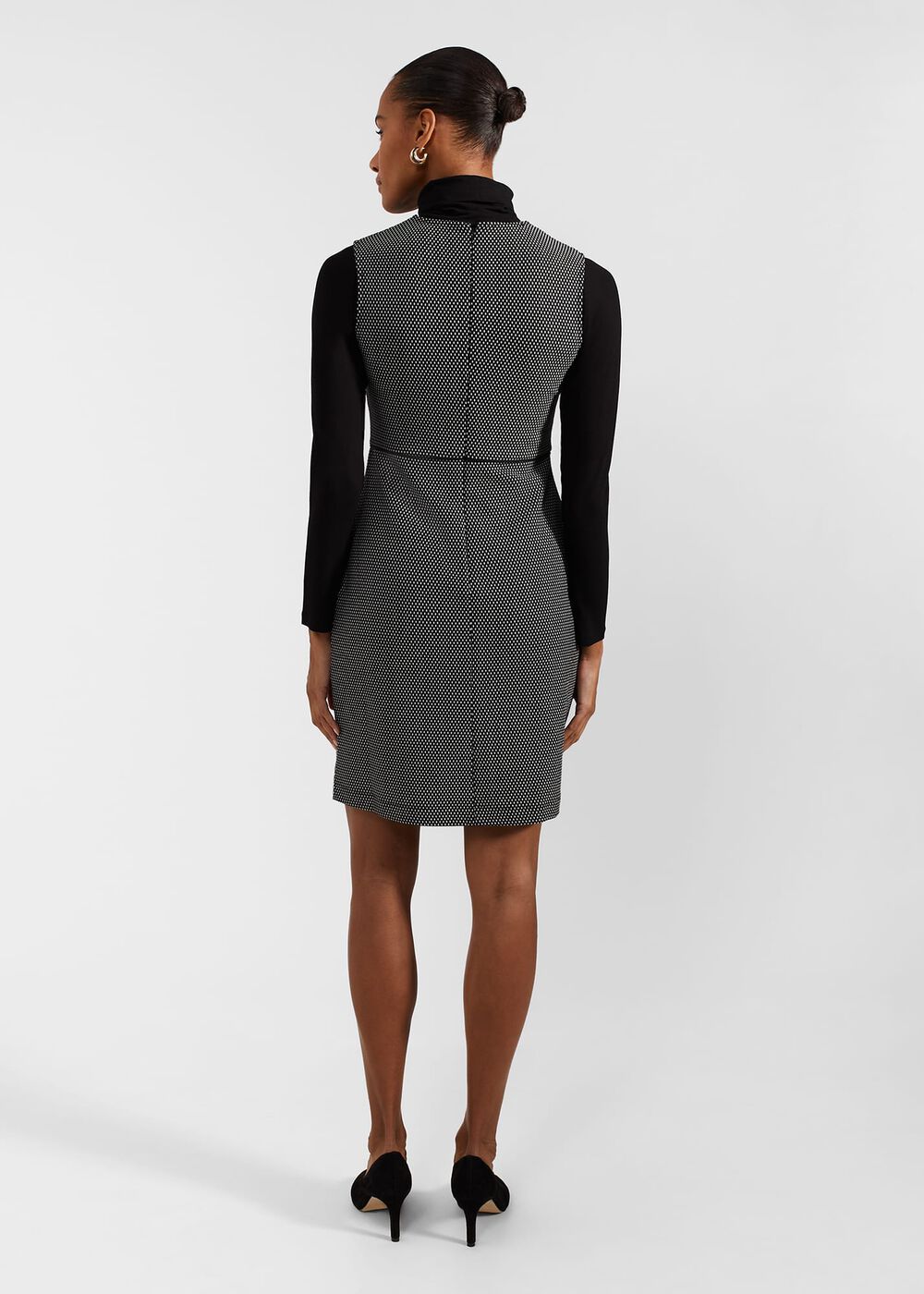 Violet Ponte Dress, Black Ivory, hi-res