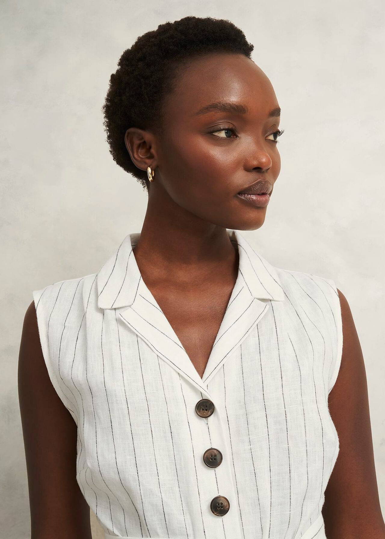 Destiny Linen Jumpsuit, Ivory Navy, hi-res