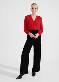 Magnolia Blouse, Currant Red, hi-res