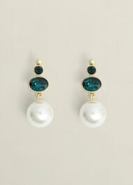Priscilla Earrings, Green Ivory, hi-res