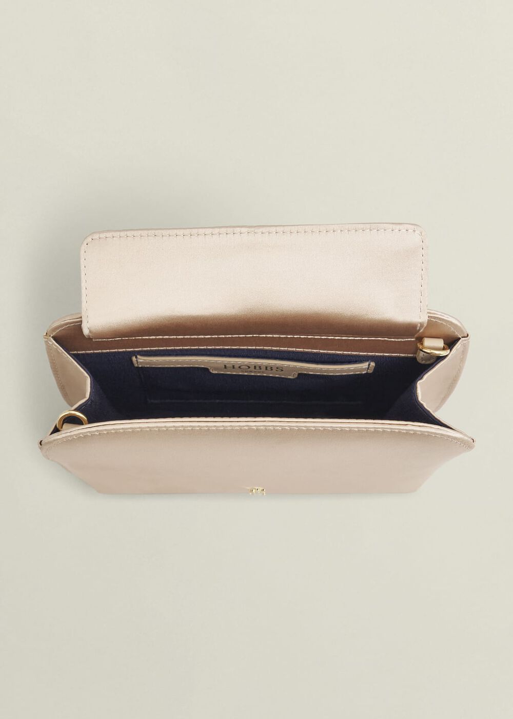 Milan Satin Clutch Bag, Warm Taupe, hi-res