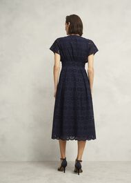 Morrab Cotton Broderie Dress, Midnight Navy, hi-res