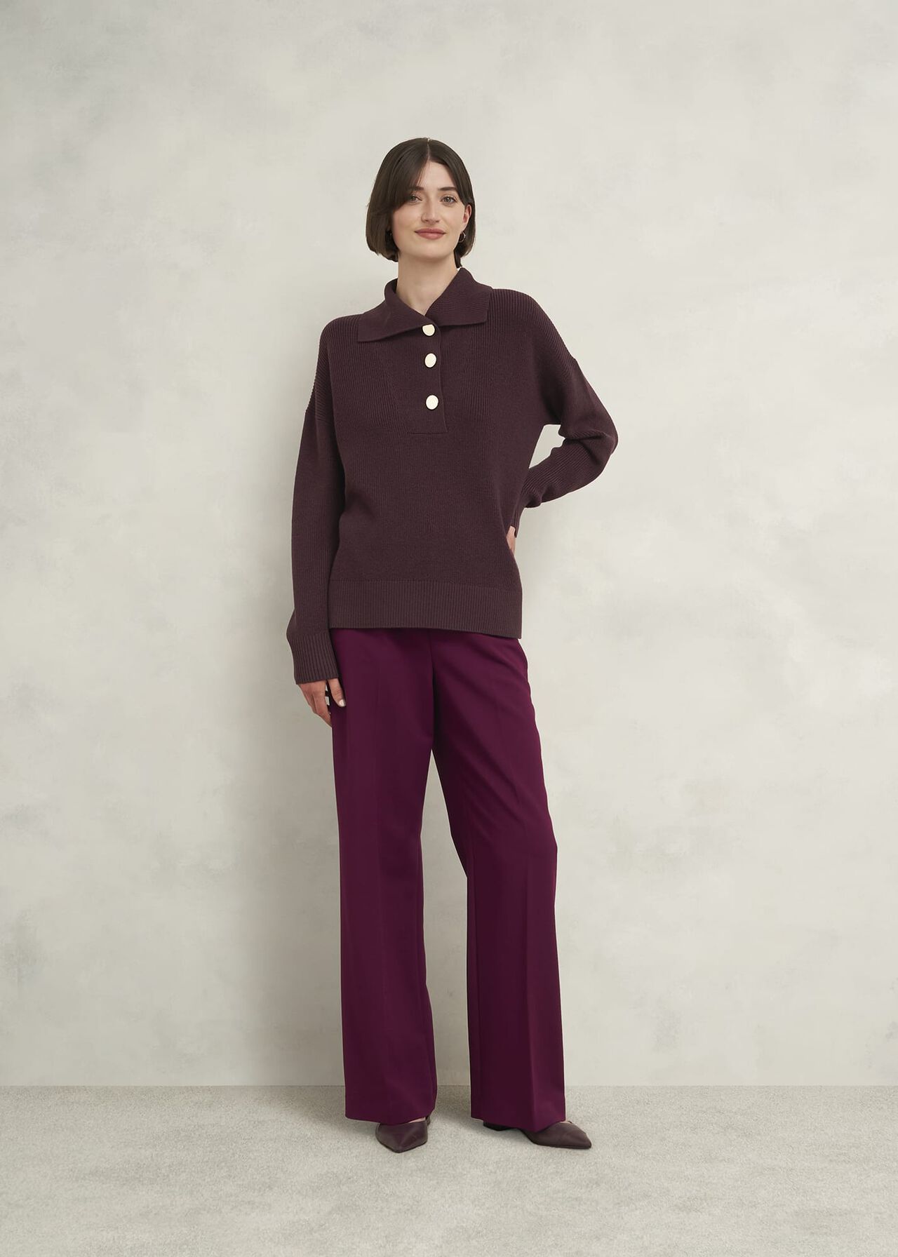 Brenna Merino Wool Sweater , Malbec, hi-res