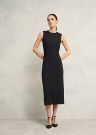 Hazel Ponte Dress, Black, hi-res