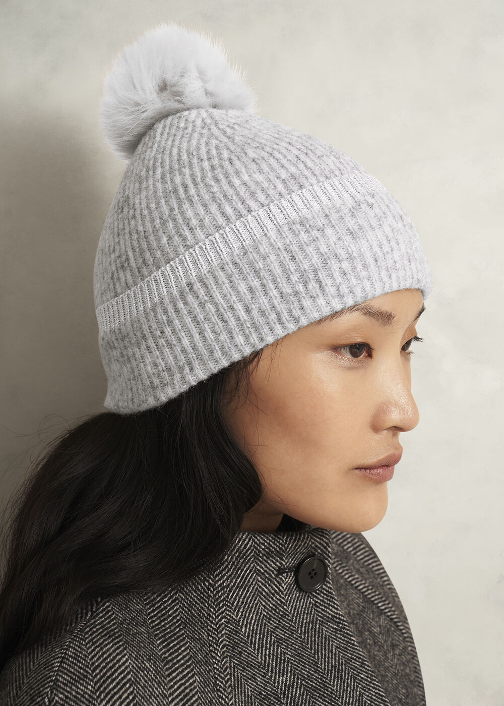 Carys Knit Hat, Light Grey, hi-res