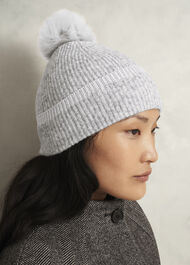Carys Knit Hat, Light Grey, hi-res