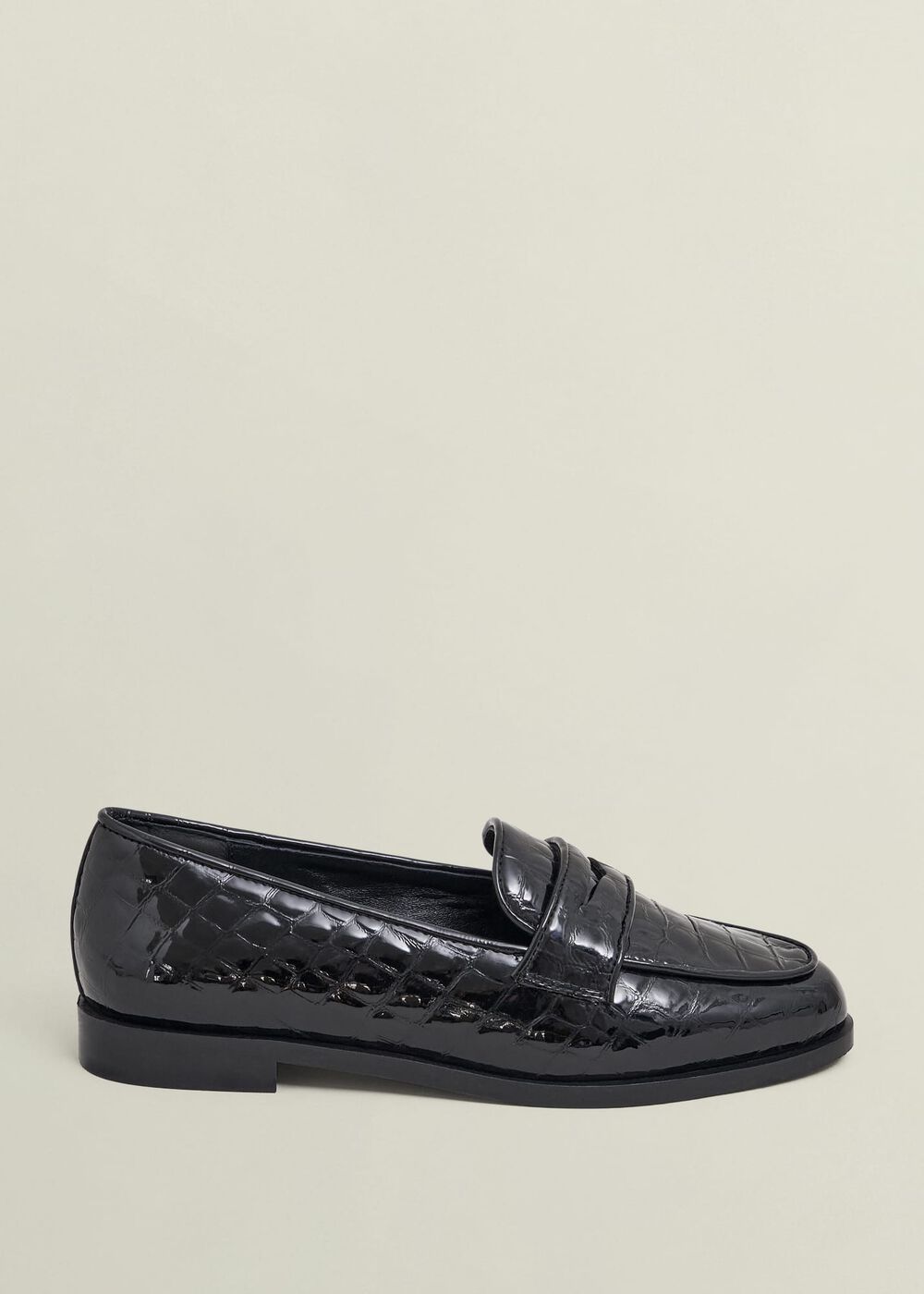 Lillian Leather Loafers, Black, hi-res