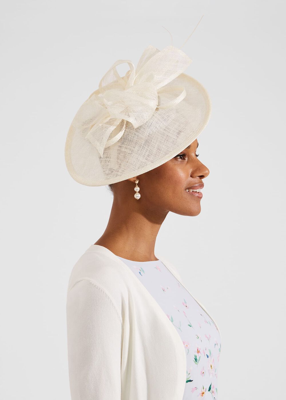 Chloe Fascinator, Ivory, hi-res