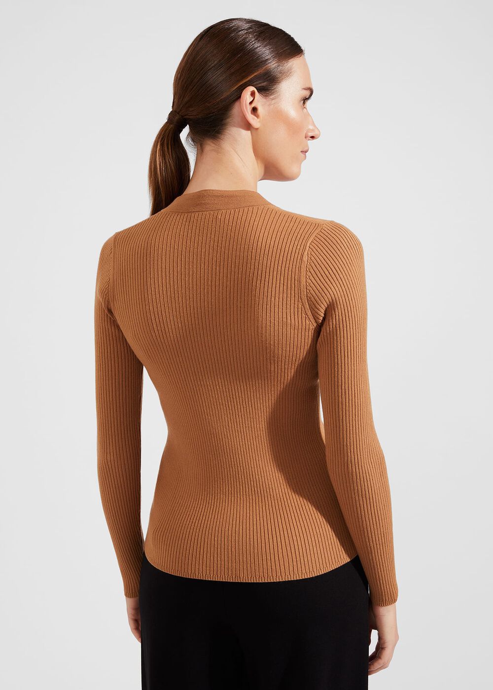 Kaya Ribbed Sweater, Hobbs Camel, hi-res