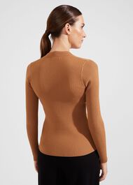 Kaya Ribbed Sweater, Hobbs Camel, hi-res