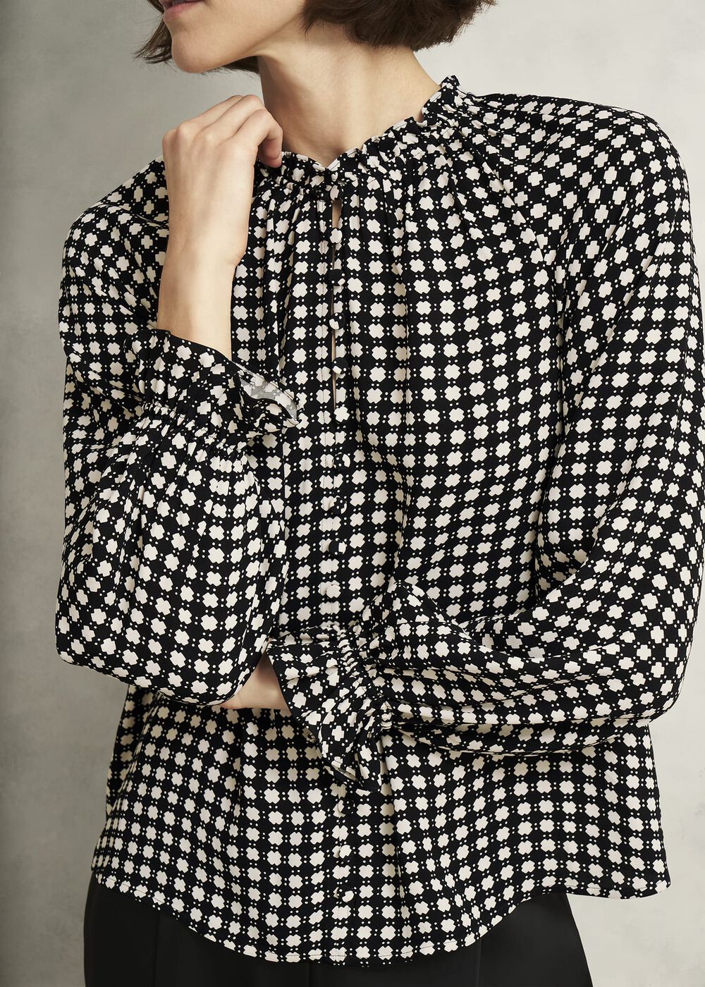 Hewlett Geo Top, Black Cream, hi-res
