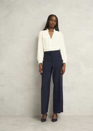Alisa Wide Pants, Navy Ivory, hi-res