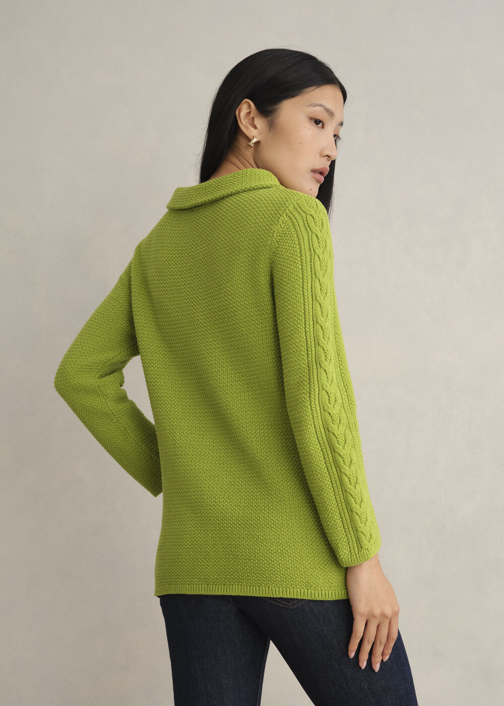 Camilla Cotton Sweater, Pear Green, hi-res
