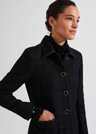 Elaine Tweed Coat With Wool, Black, hi-res