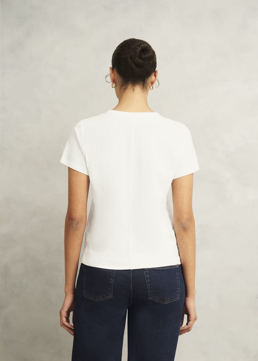 Arianna Cotton Slub T-Shirt, White, hi-res
