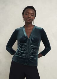 Velvet Hattie Top, Evergreen, hi-res